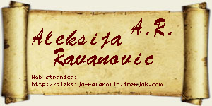 Aleksija Ravanović vizit kartica